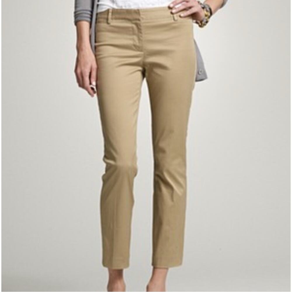 J. Crew Cafe Capri Ankle Pants Desert Khaki Tan 62783 Size 14 Tall